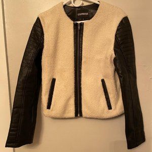 Super adorable white and black Express jacket size large